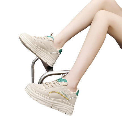 Small white shoes women's shoes 2024 new spring and summer increased breathable thick-soled casual sports muffin board shoes for women