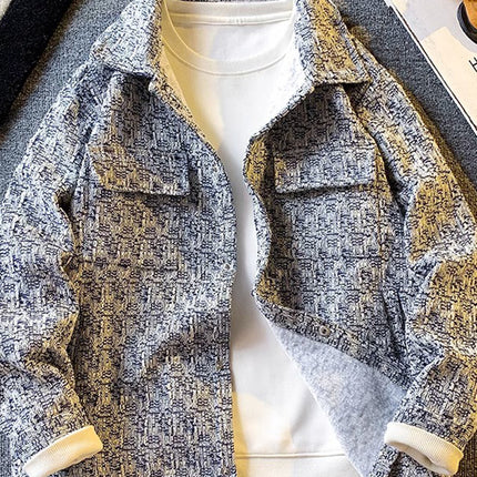 Woven Xiaoxiang Style Jacket Men's Handsome Loose Casual Spring and Autumn American High Street Jacket Men's Home Figure# TT07