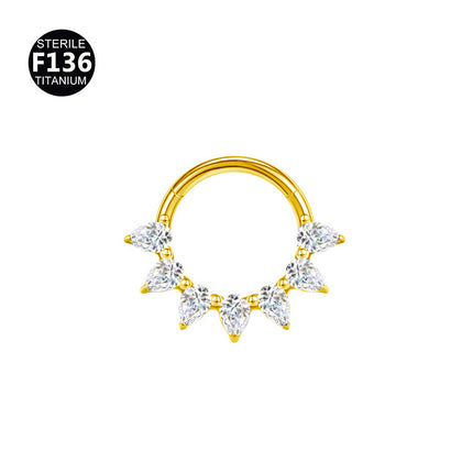 2024 new G23 titanium alloy tassel nose ring ear bone ring carved nose ring explosion puncture jewelry