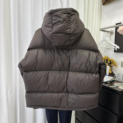 Short, Thick Cotton Jacket for Petite Women, 2026 Winter Trendy Fashion New Hooded Warm Puffer Jacket