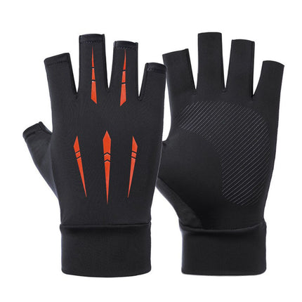 Cycling Gloves, Outdoor Driving Gloves, Electric Vehicle Sun Protection Gloves, Non-Slip Touch Screen Fingerless Gloves, Men's Fishing Ice Silk Gloves Wholesale