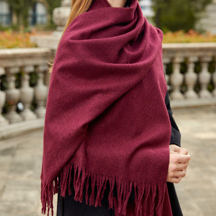 Wool Scarf Shawl High-End Versatile Solid Color Scarf Women's Winter 2025 New Men's Cashmere Scarf Wholesale
