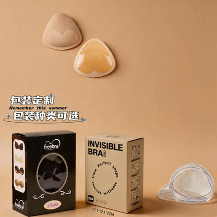 Self-Adhesive Invisible Biological Silicone Push-Up Breast Pad Thickeneded Seamless Summer Intimates Swimsuit Bikini Breast Pad Insert for Women