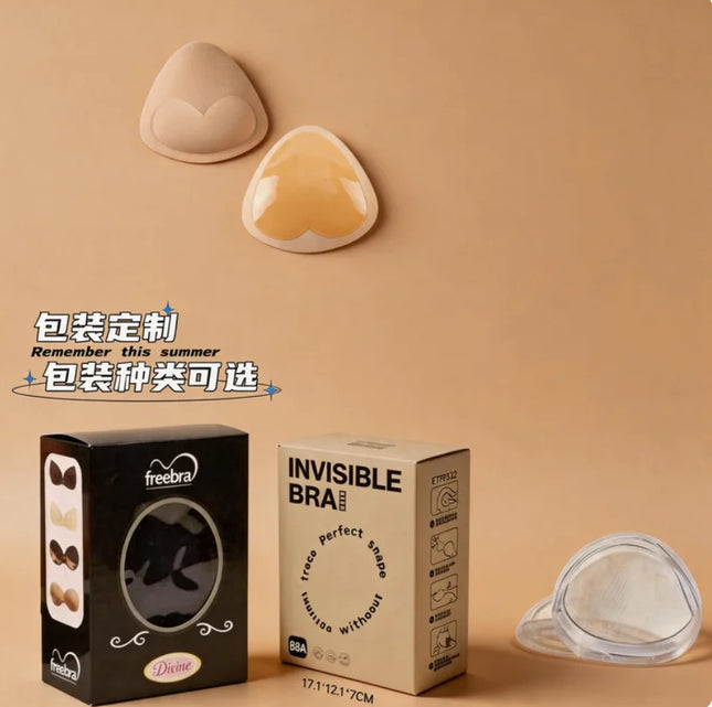 Self-Adhesive Invisible Biological Silicone Push-Up Breast Pad Thickeneded Seamless Summer Intimates Swimsuit Bikini Breast Pad Insert for Women