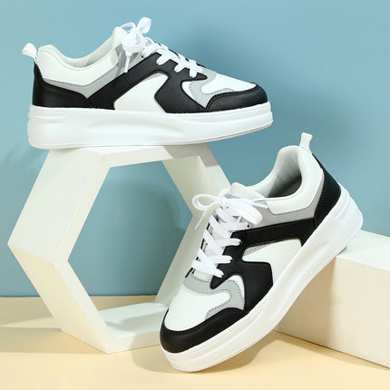 Korean-style Trendy Couple's Board Shoes Breathable Lightweight Casual sneaker Lace-up Comfortable Outdoor Fashionable All-match White Shoes