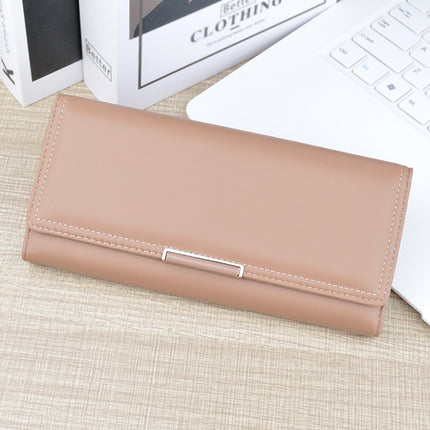 New Wallet Women's Long Multi-Card Wallet Soft Wallet Fashionable Simple Three-Folding Large Capacity Clutch Card