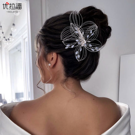 Yulapan HP257 Foreign Trade Hair Creative Bride Hair Accessories Handmade Hollow Flower Comb Headwear Korean Hair Comb