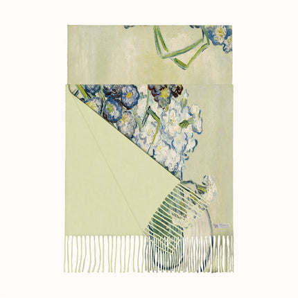 Cross-border winter Van Gogh oil painting series bottle Carnation cashmere tassel thick long scarf shawl warm scarf