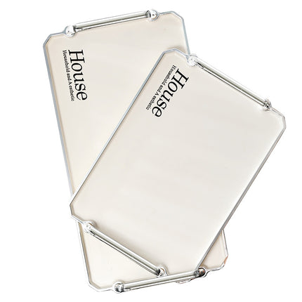 Tea Tray Light Luxury High-end 2023 New Cup Water Cup Rectangular Tray Home Beauty Salon Living Room Coffee Table