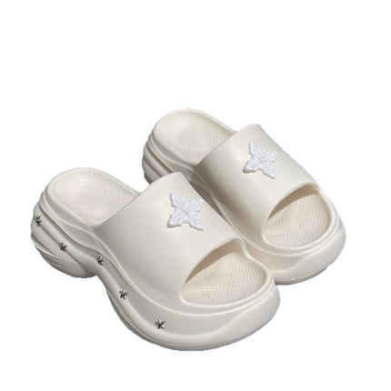 8cm New Thick-Soled Slippers for Women Summer Casual Outerwear Fashionable Slip-On Sandals for Women