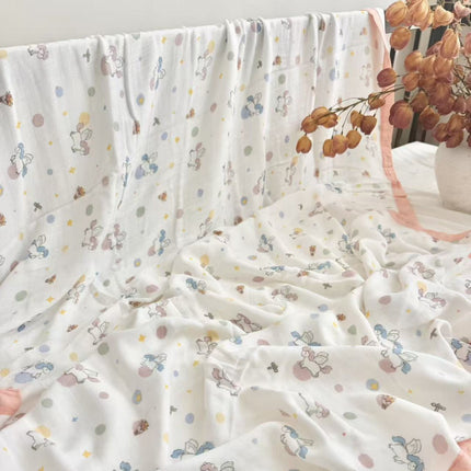 Summer bamboo fiber four-layer gauze blanket children's air conditioning blanket adult student bamboo cotton bed sheet cold feeling blanket kindergarten