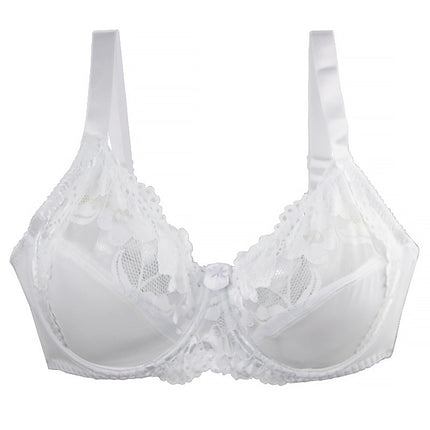 European and American plus size bra lace push up steel ring underwear cross-border adjustable big chest small breast bra