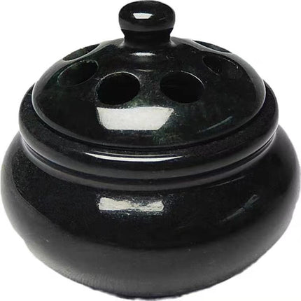 Natural Medicinal King Graphite Jade Tea Cup Qilian Jade Olive Green Dark Green Jade Meteorite with Magnetic Tea Set Wine Glass Wholesale