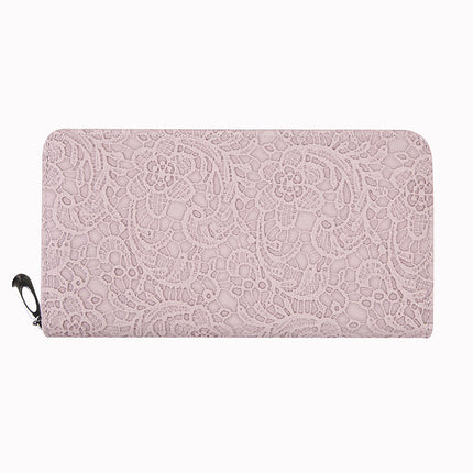 [Event Promotion] New Trendy Embossed Single Pull Women's Wallet Clutch Zipper Multi-Card Slot Women's Bag Ready in Stock