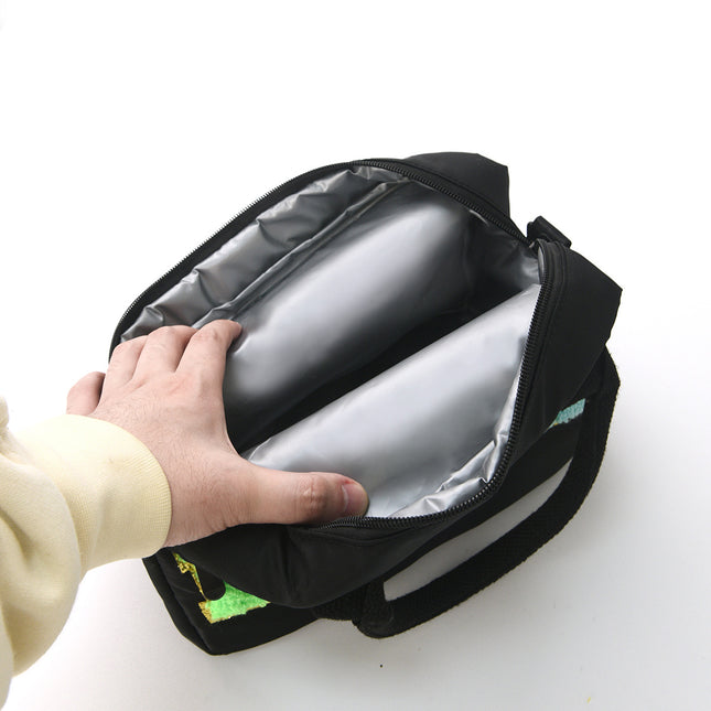 Amazon embroidery lunch bag cross-border letter portable handbag travel leisure insulation bag large capacity storage bag