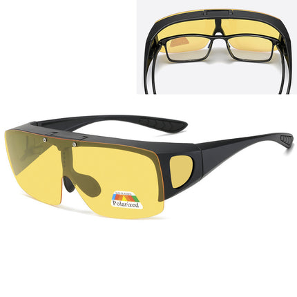 Cross-Border Trendy New Flip-Top Myopia Set Men's Cycling Sunglasses Driving Glasses Color-Changing Polarized Sunglasses