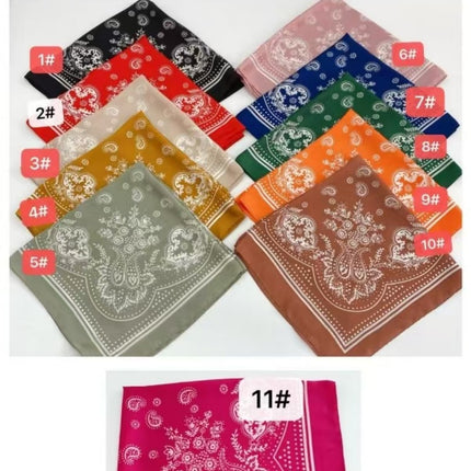 Korean Cashew Silk Scarf Women's Square Scarf Leopard Print Silk Scarf Imitation Silk Scarf Elegant Fashion Four Seasons Cross-Border Printed Scarf
