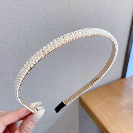 European and American Imitation Pearl Hair Band French Retro Hair Stamp Summer High-end Headband Women's New Super Fairy Hair Accessories