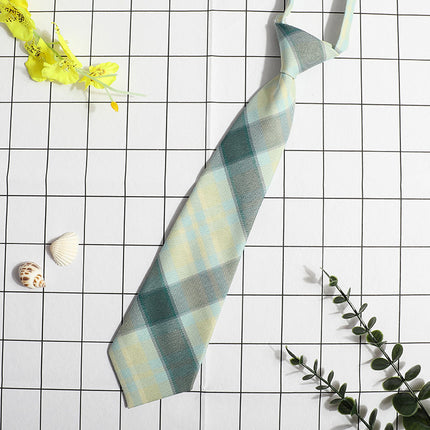 JK Small Tie Women's College Style Lazy Japanese Style Plaid Uniform Shirt Tie Student ins Men's and Women's Short Free Tie