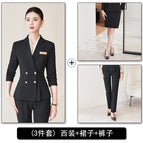 Black suit + skirt + pants / S