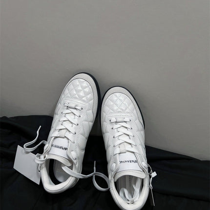 25 Years New Summer Style Small Fragrant Quilted Tennis Shoes for Women Silver Flats Casual Sports Shoes Lace-Up Forrest Gump Training Shoes