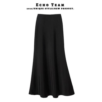French Satin Dape Elegant Skirt 2025 New Summer Women's Mid-length Royal Sister Style Fishtail Skirt