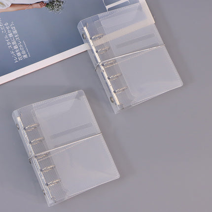 M5 Transparent Twill Binder Simple Hand Ledger Band PP Transparent Case Five Hole Removable Case in stock Wholesale