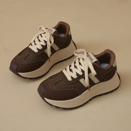 Women's Thick-Soled German Training Shoes for Small People 2025 Autum New Height-Increasing 7cm Forrest Gump Sneakers Showing Feet Small Daddy Shoes
