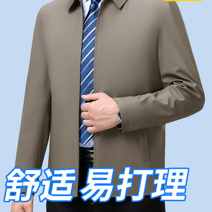 Spring and Autumn Men's Dad Jacket for Middle-aged and Elderly Business Casual Jacket Jacket Lel Men's Father Jacket