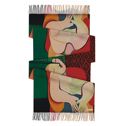 Winter Fashionable and Versatile Van Gogh Oil Painting Series Starry Sky Ladies Imitation Cashmere Long Scarf for Mother Shawl Warm Scarf