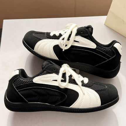 Summer Women's Shoes Black Shoes Women's Mesh Breathable Thin-Soled Moral Training Shoes with Skirts Racing Shoes Casual Sports Sneakers