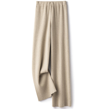Autumn and Winter New Wool Wide Leg Pants Women's Elegant High Waist Loose Pendant Slimming Casual Pants Thickened Floor Pants