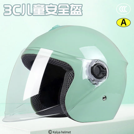 3C Certified Kidsren's Helmet Electric Car Boys and Girls All-Season Autumn and Winter Safety Helmet Windproof and Warm Half Helmet
