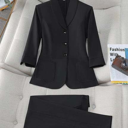 Cross-Border High-End Professional Suit Set for Women, Jewelry Store Elegant Slim-Fit Suit, Formal Attire, Front Desk Manager Work Uniform