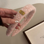 1#Pink min plush headband