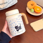 Cup + tea separator + cup brush / 700ml [polka dot kitten] handle office