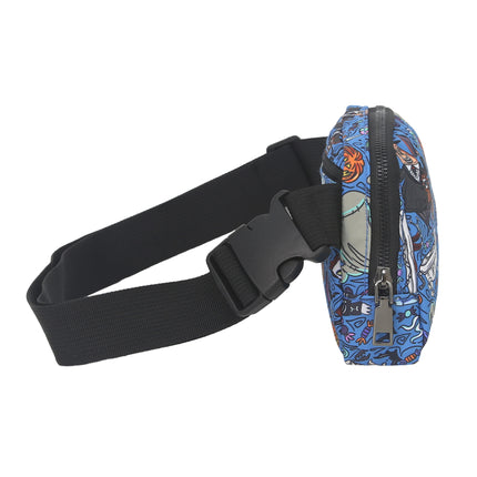 Cross-Border Printed Nylon Waist Bag Outdoor Sports Phone Storage Bag Unisex Crossbody Casual Trendy Bag Fashionable Purple