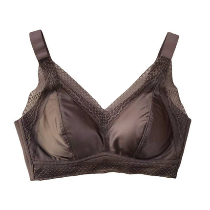 Traceless Lady Latex Underwear Women's Rimless French Satin Lace Push-up Bra Sexy Beautiful Back Wrap Women