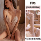 White + fishnet stockings / S