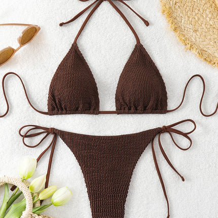 2024 New Cross-border Split Bikini Swimsuit Women's Sexy European and American Three-point Bikini Amazon Bikini
