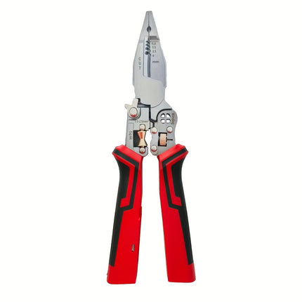 8-in -1 multifunctional wire stripper for electrician with power measurement, wire cutting, cable scissors, multi-purpose wire stripping, wire pressing and wire splitting pliers