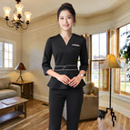 Black mid-sleeve trousers / S