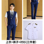 Blue vest + pants + shirt / S