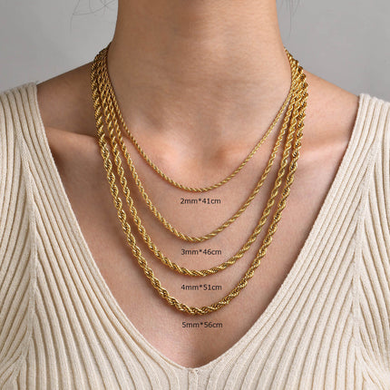 Titanium Steel Twist Chain Necklace DIY Accessories Versatile Non-Fading Jewelry Sweater Chain Neck Chain Stackable Ol Fashion Commuter Style