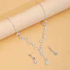 Silver necklace and earrings set of two