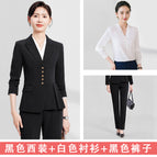 Black suit + white shirt + black pants / S