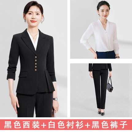 Suit suit Women's Autumn Korean Style Temperament Professional Jewelry Store Sales Office Front Desk Guide Work Clothes Work Suit