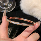 Gipsophila full diamond bracelet [rose gold]-titanium steel