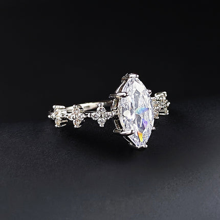Chinese Valentine's Day New Ring Inlaid with Zircon Creative European and American Fashionable Feminine Elegant F1411