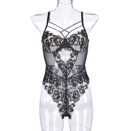 Foreign trade sexy underwear Europe and the United States AliExpress sexy cross strap lace perspective eye mask conjoined manufacturers on behalf